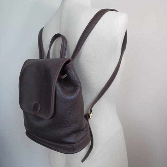 Coach Backpack Dark Chocolate Brown Pebbled Leather Drawstring Bag Purse main image 8